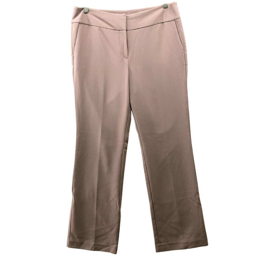 Ann Taylor Curvy Dress Pants Womens 10 Beige Mid Rise Straight Relaxed Flat